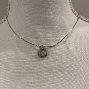 Tiffany & Co square open Roman cross necklace 925 silver